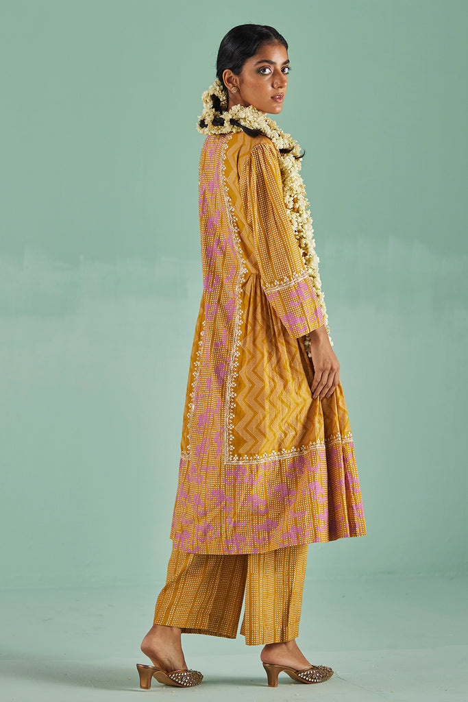 Ochre Antifit Kurta And Trouser Set