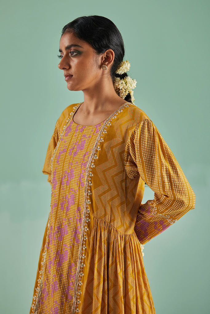 Ochre Antifit Kurta And Trouser Set