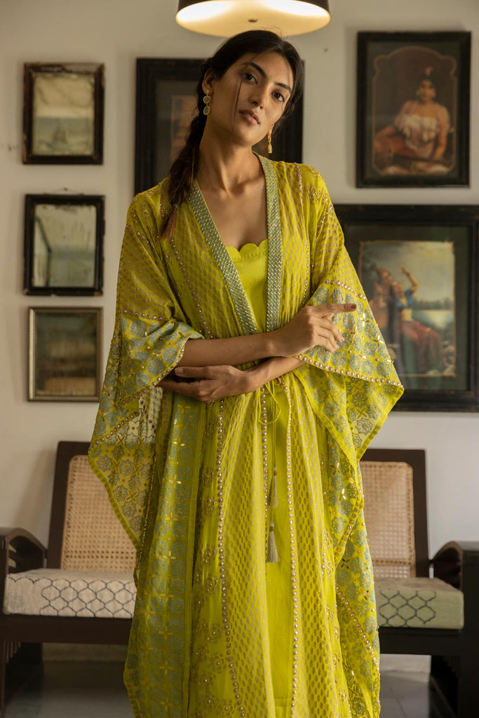 Lime Green Zaynab Kaftan Set Lime Green Zaynab Kaftan Set