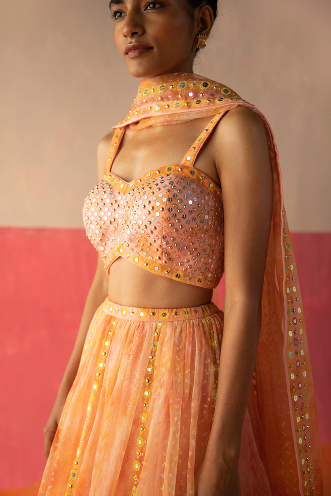 Orange Party Wear Designer Lehenga Choli at Rs 2249 in New Delhi | ID:  22889622155