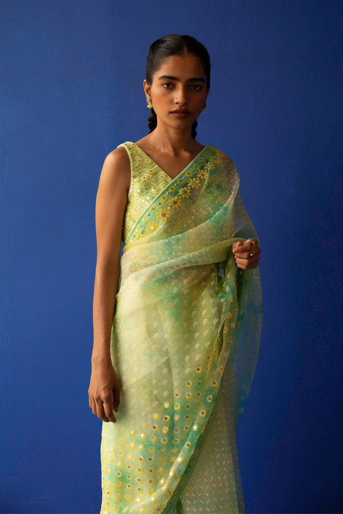 Blue & Yellow Pure Chanderi Silk Saree | Sakhi Fashions – sakhifashions